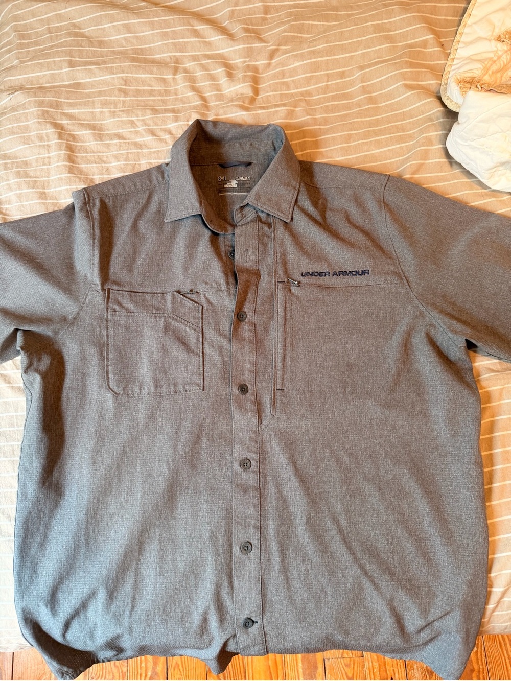 Under Armour Heather Gray Short-Sleeve Work Shirt